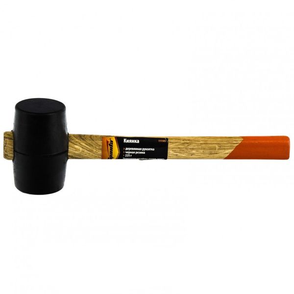 Киянка гумова, 680 г, чорна гума, дерев'яна ручка// SPARTA 111555 фото