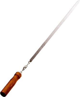Шампур одинарный Metalzavod 2.0 мм с деревянной ручкой длина 60 см (Sh2-6) (Sh2-6) фото